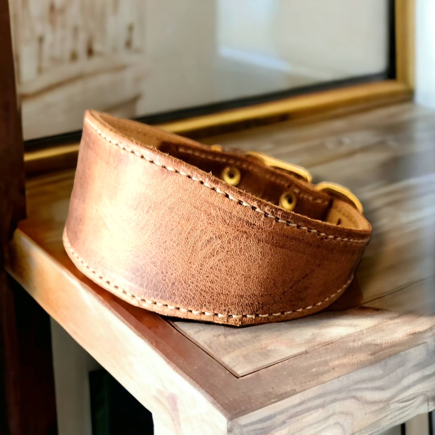 Lined leather hound collars