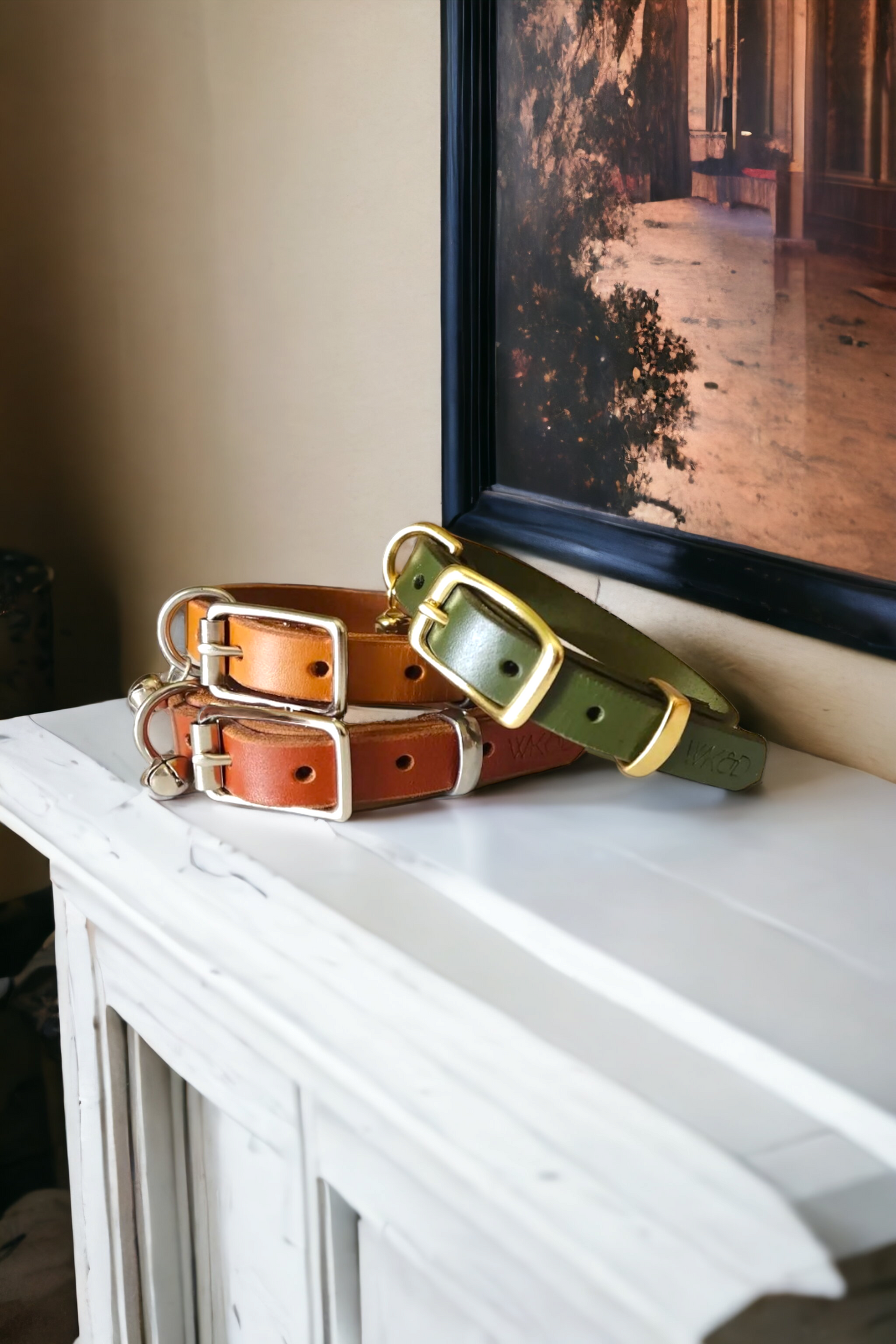 Leather Cat collars with bell