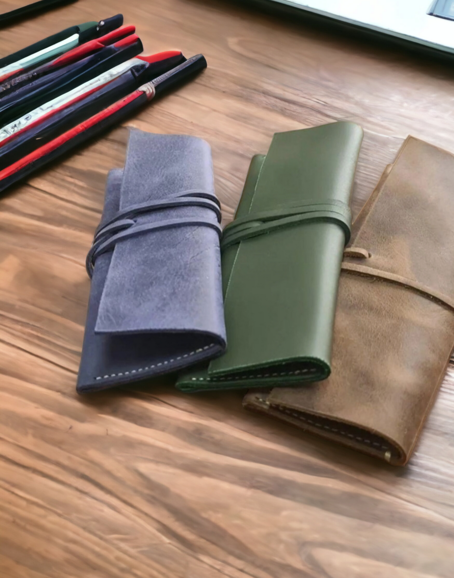 Leather pencil cases