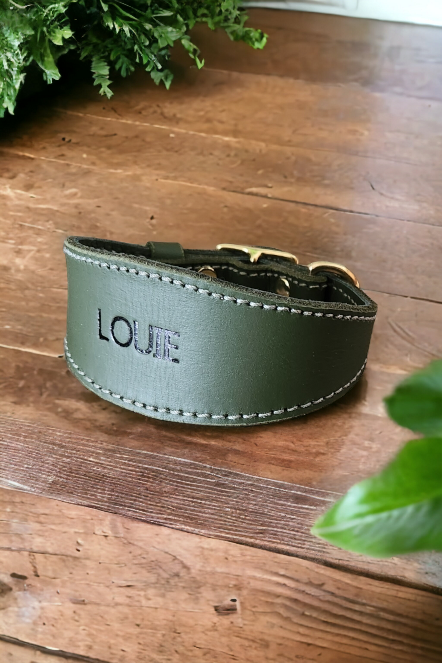 Lined leather hound collars