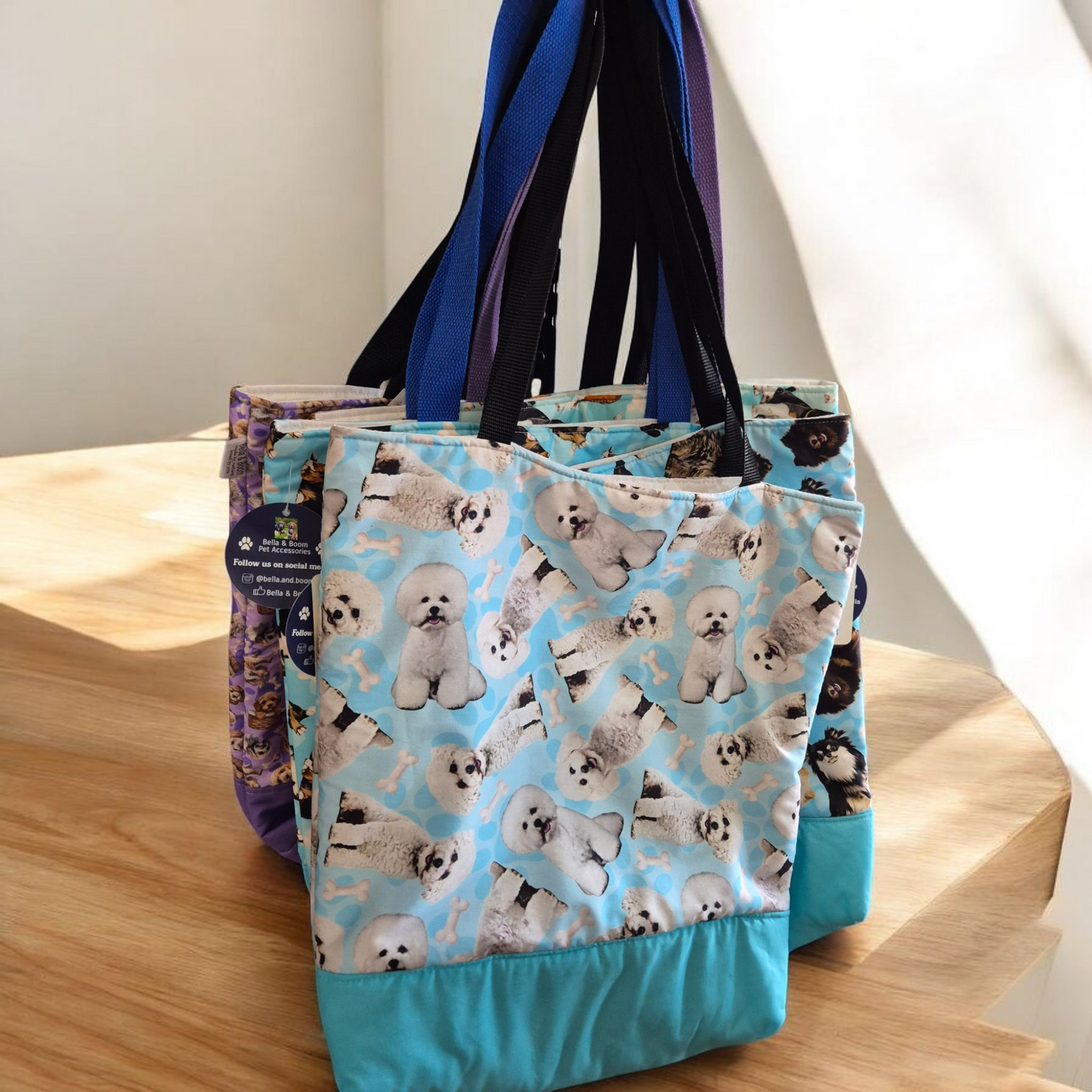Breed totes by Bella & Boomer