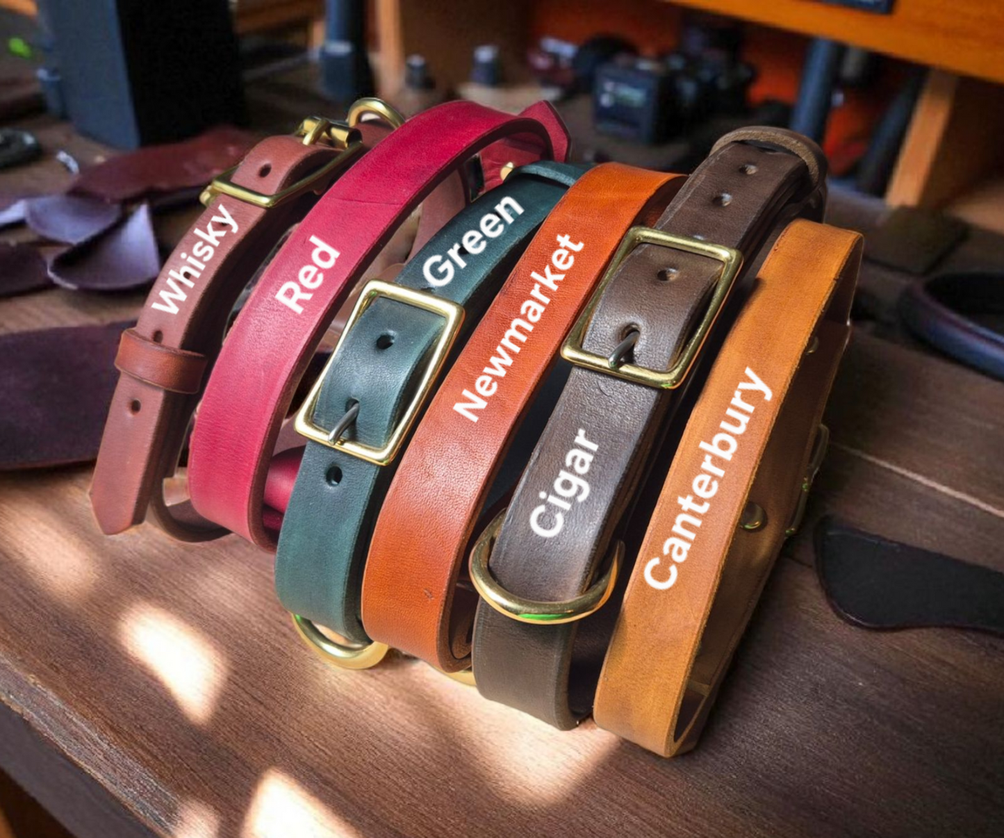 Country style dog collars with rectangle buckle