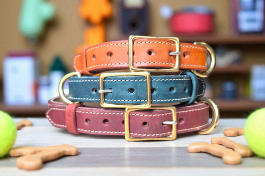 25mm Country Style Lined leather dog collar