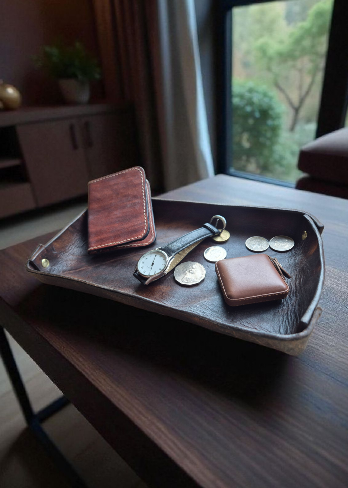 Large leather trays