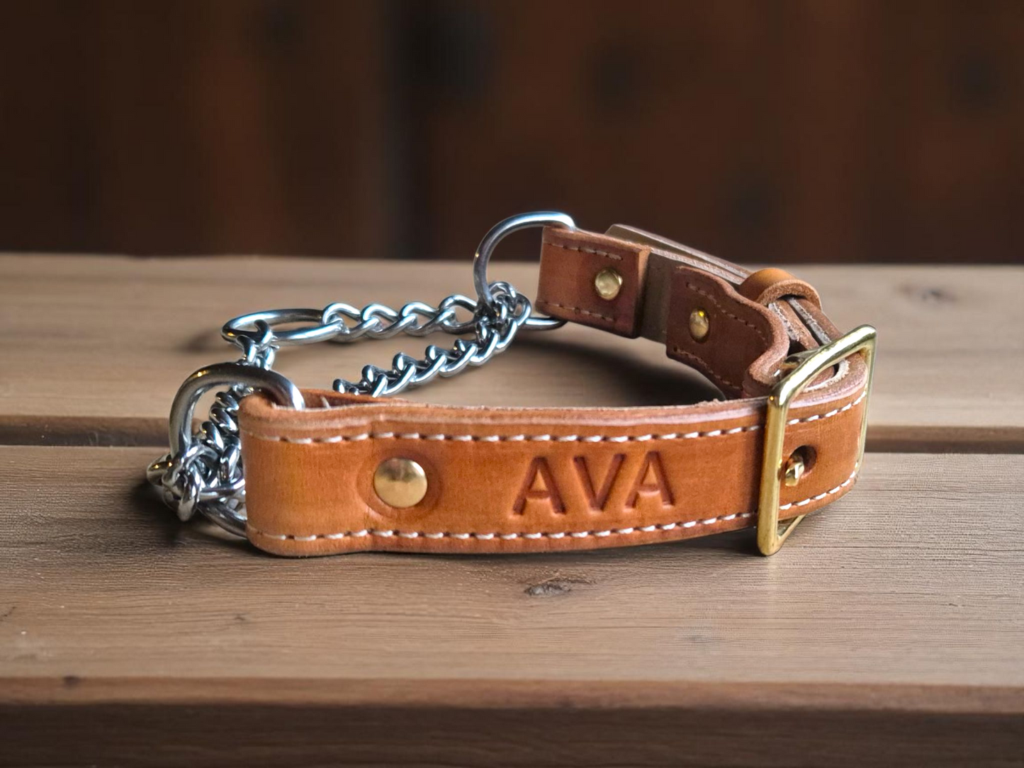 Lined Leather Martingale collars