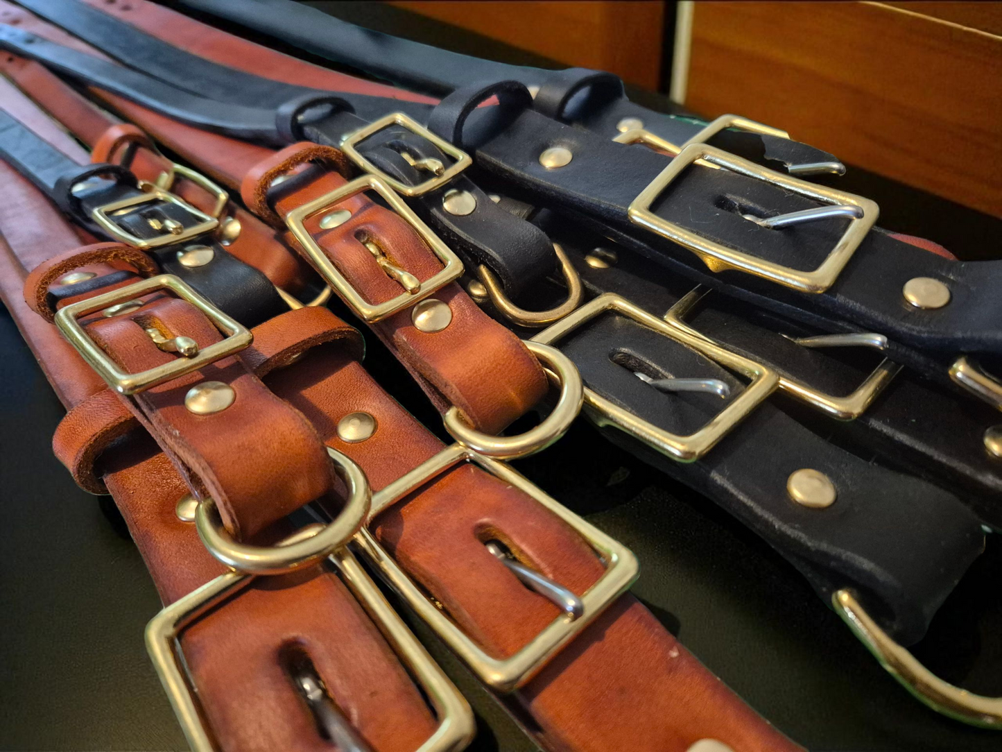 Country style dog collars with rectangle buckle