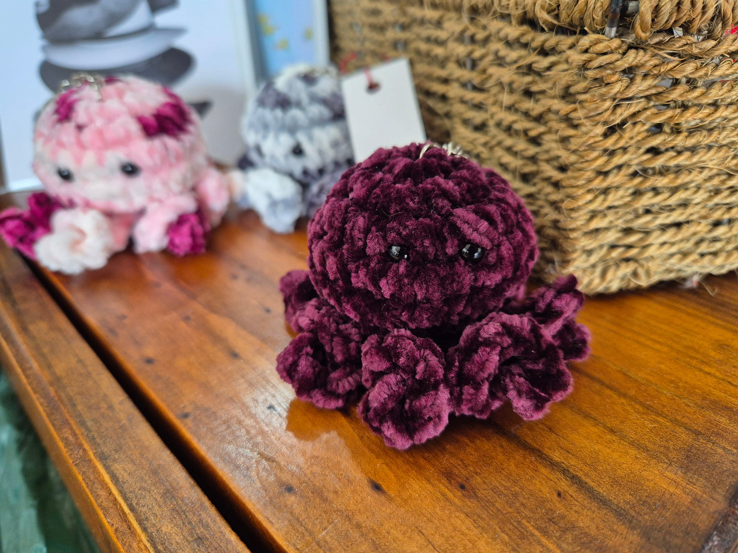 The cutest little octopus keyrings handmade by Savageangel Designs