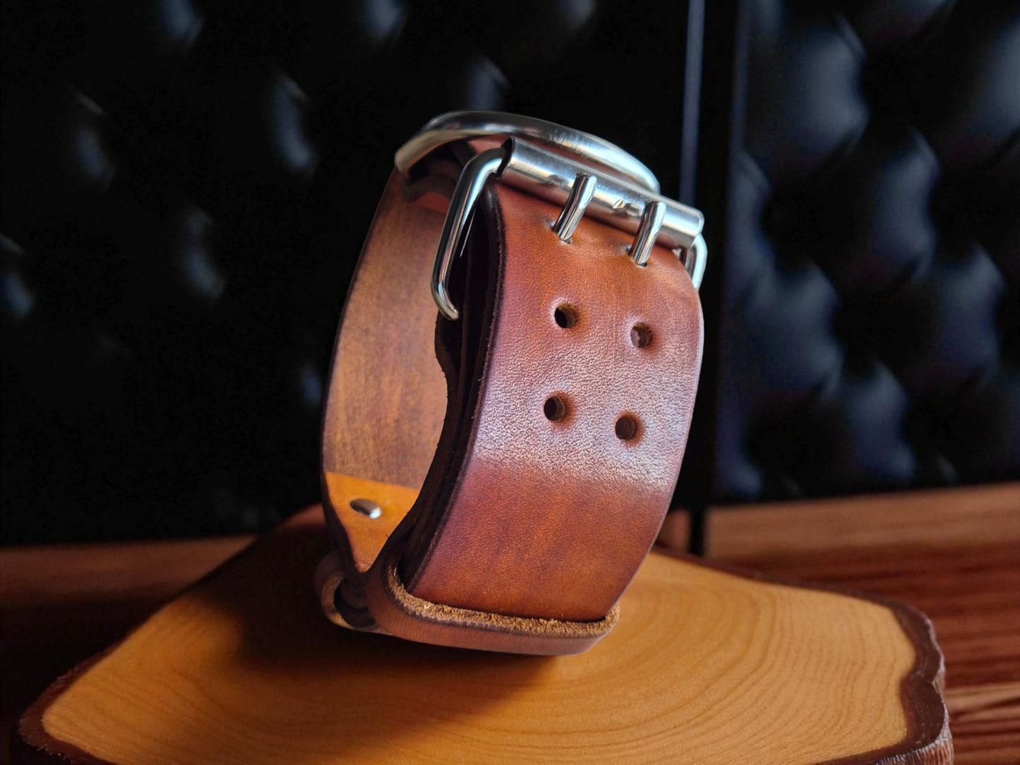 5cm wide leather dog collar