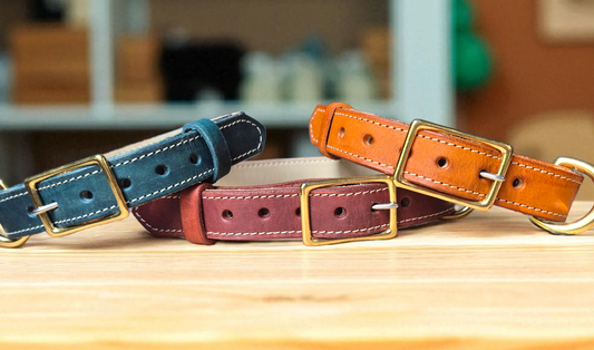 20mm Country Style Lined leather dog collar