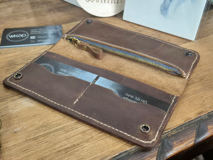 Tan Australian leather phone wallet