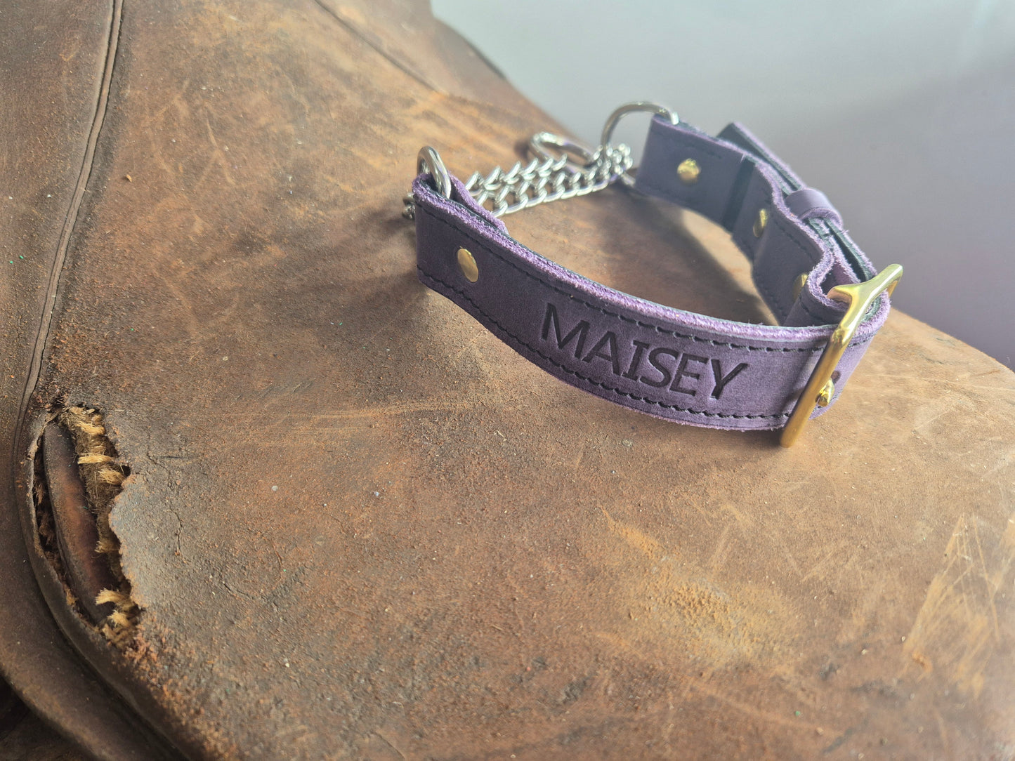 Lined Leather Martingale collars