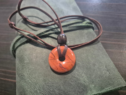 Leather and Jasper necklace