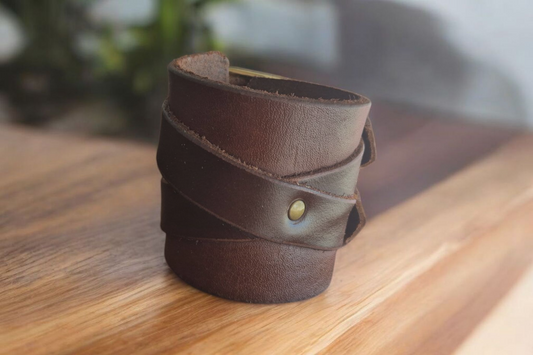 Cross leather cuff