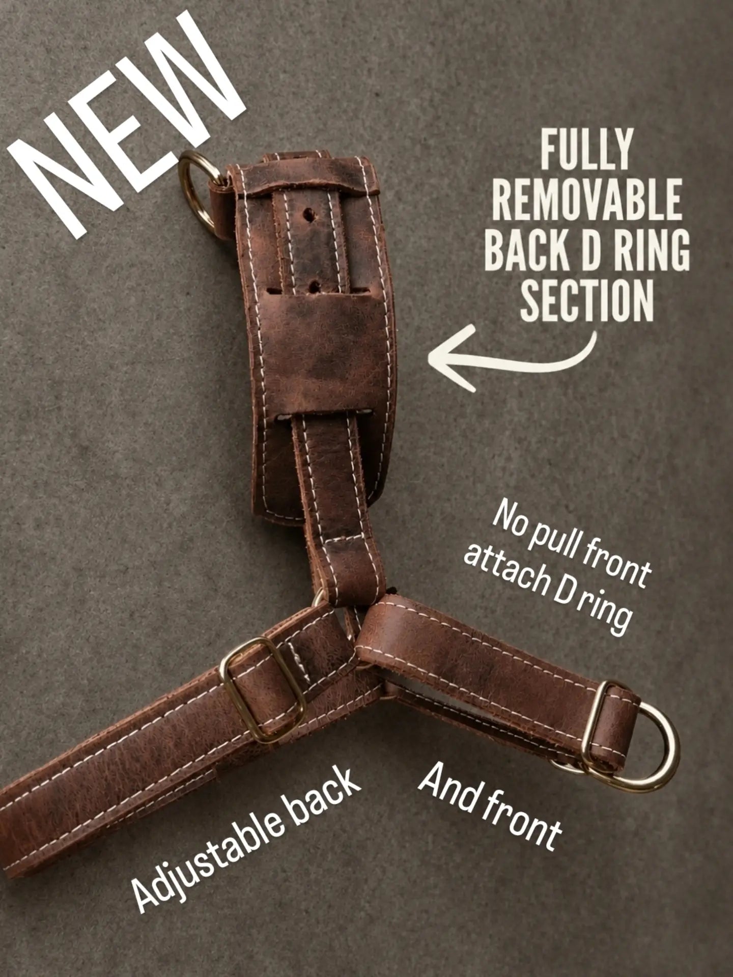 No Pull Leather Harness