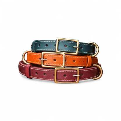 25mm Country Style Lined leather dog collar