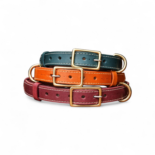 25mm Country Style Lined leather dog collar