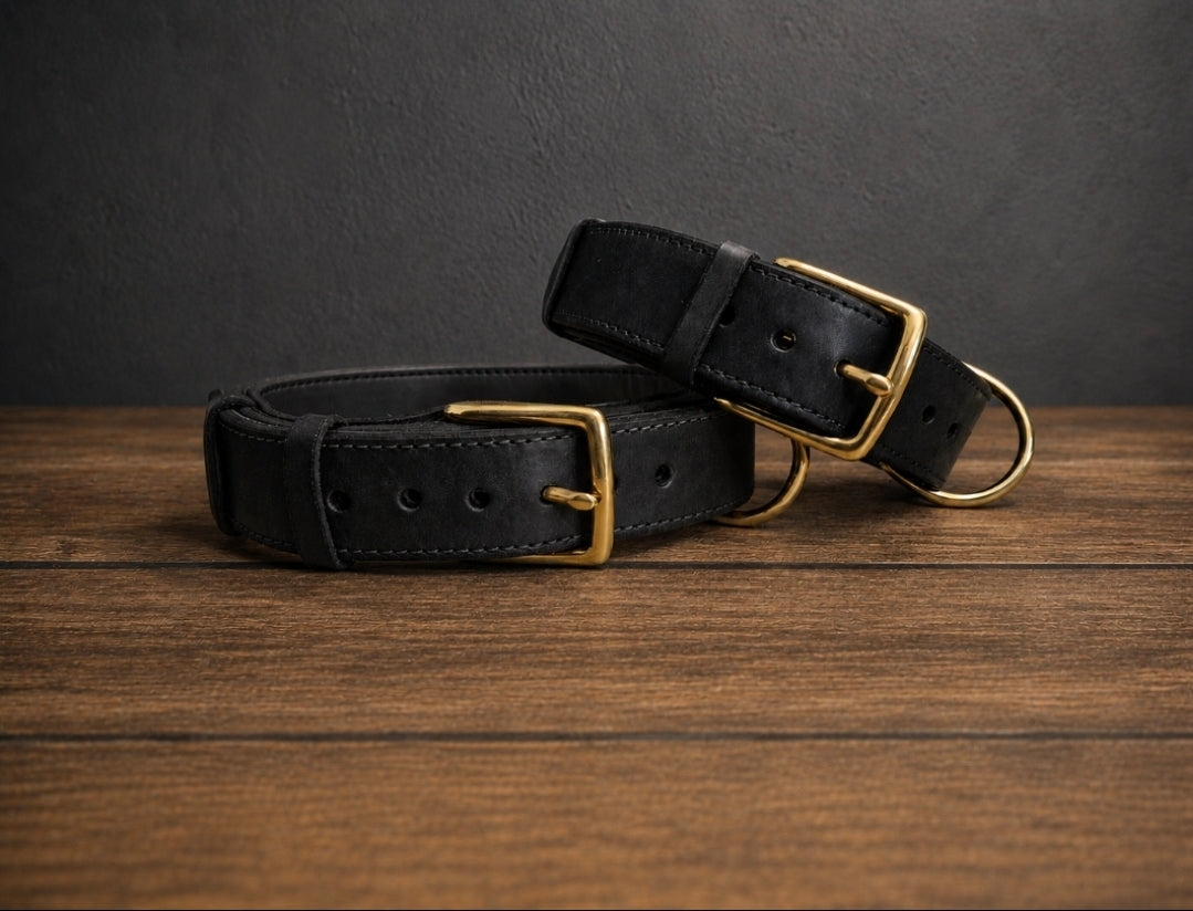 3.8cm wide Lined Country style dog collars