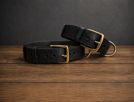 3.8cm wide Lined Country style dog collars