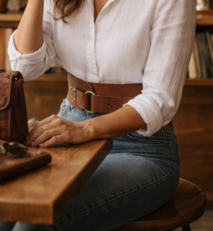 10cm wide waist belts with corset tie backing