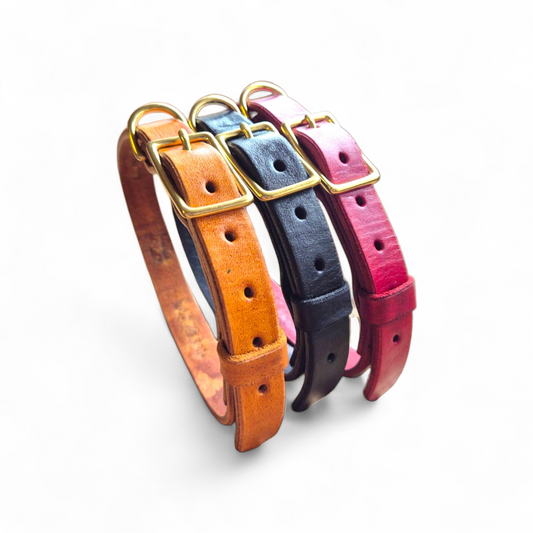 Country style dog collars with rectangle buckle