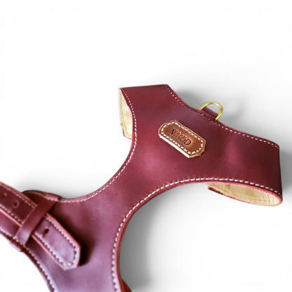 "Amelia" mahogany Australian leather dog harness
