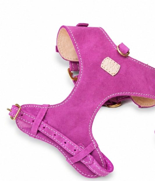 "Amelia" Pink Australian leather dog harness