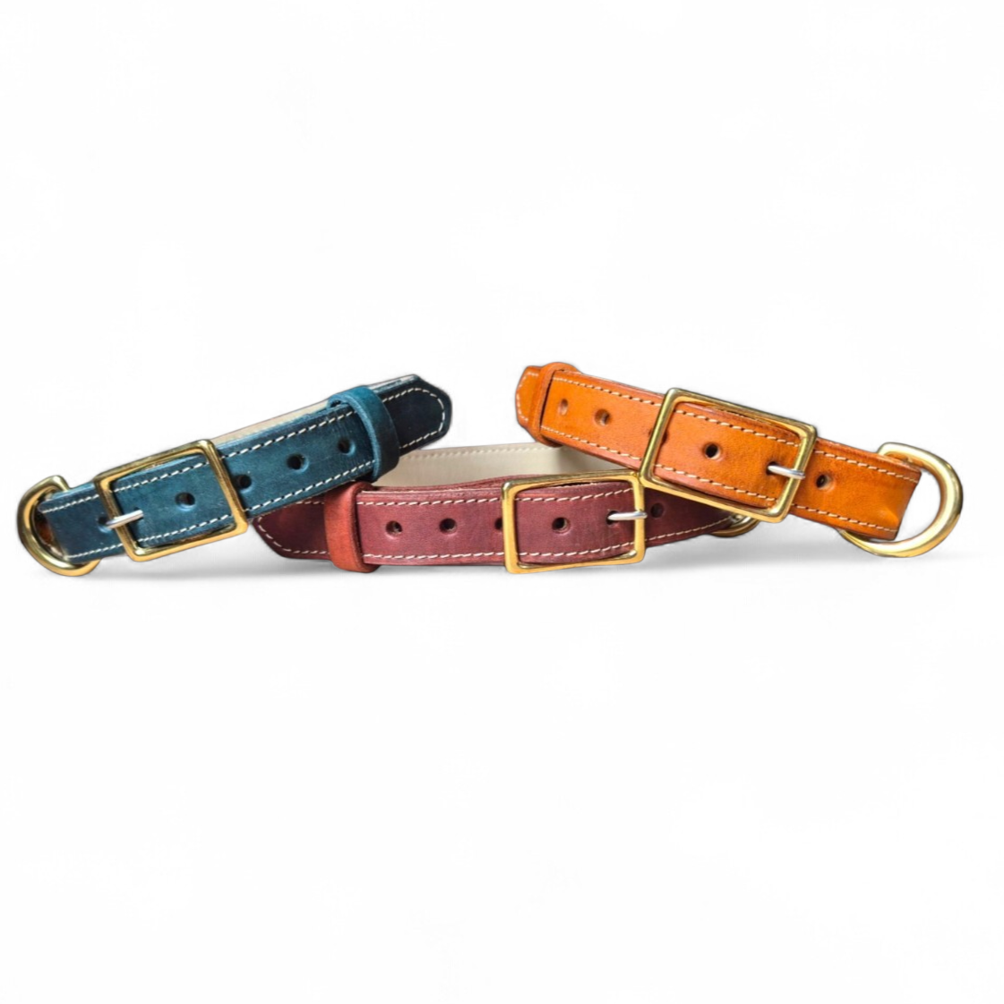 16mm Country Style Lined leather dog collar