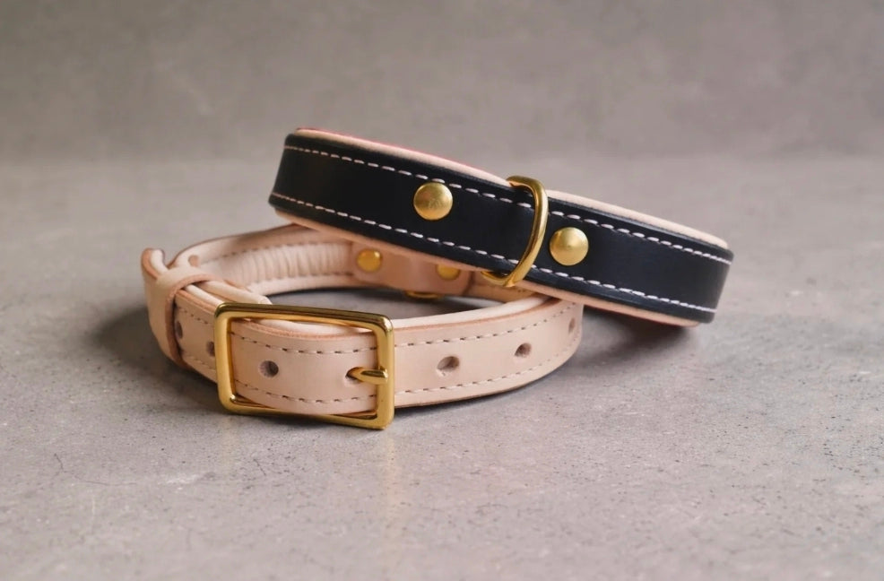 16mm Middle d ring leather dog collars