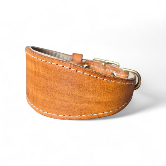Lined leather hound collars