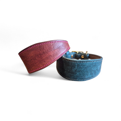 Lined leather hound collars