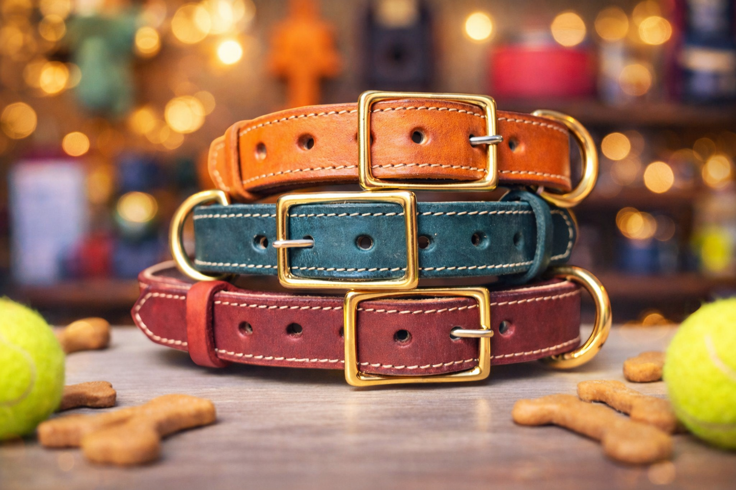 25mm Country Style Lined leather dog collar