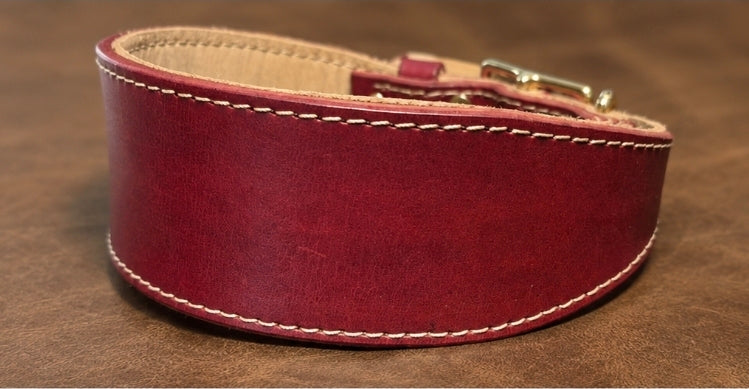 Lined leather hound collars