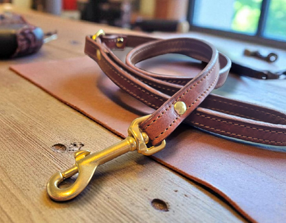 Leather dog leashes