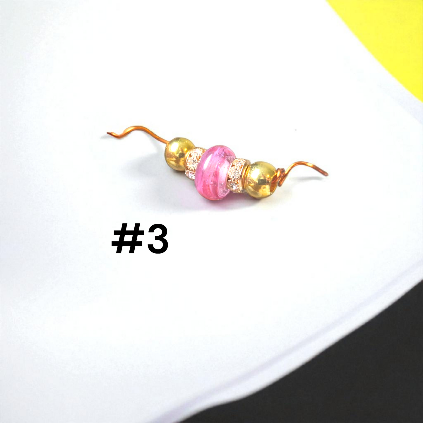 Handmade lampwork bead set braided show slip leads