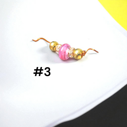 Handmade lampwork bead set braided show slip leads