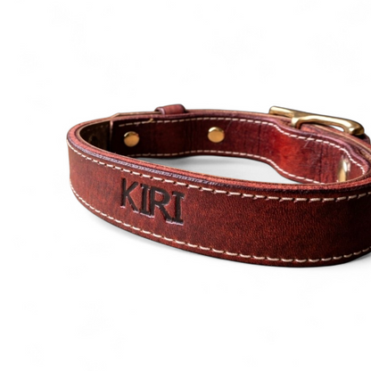 25mm Country Style Lined leather dog collar