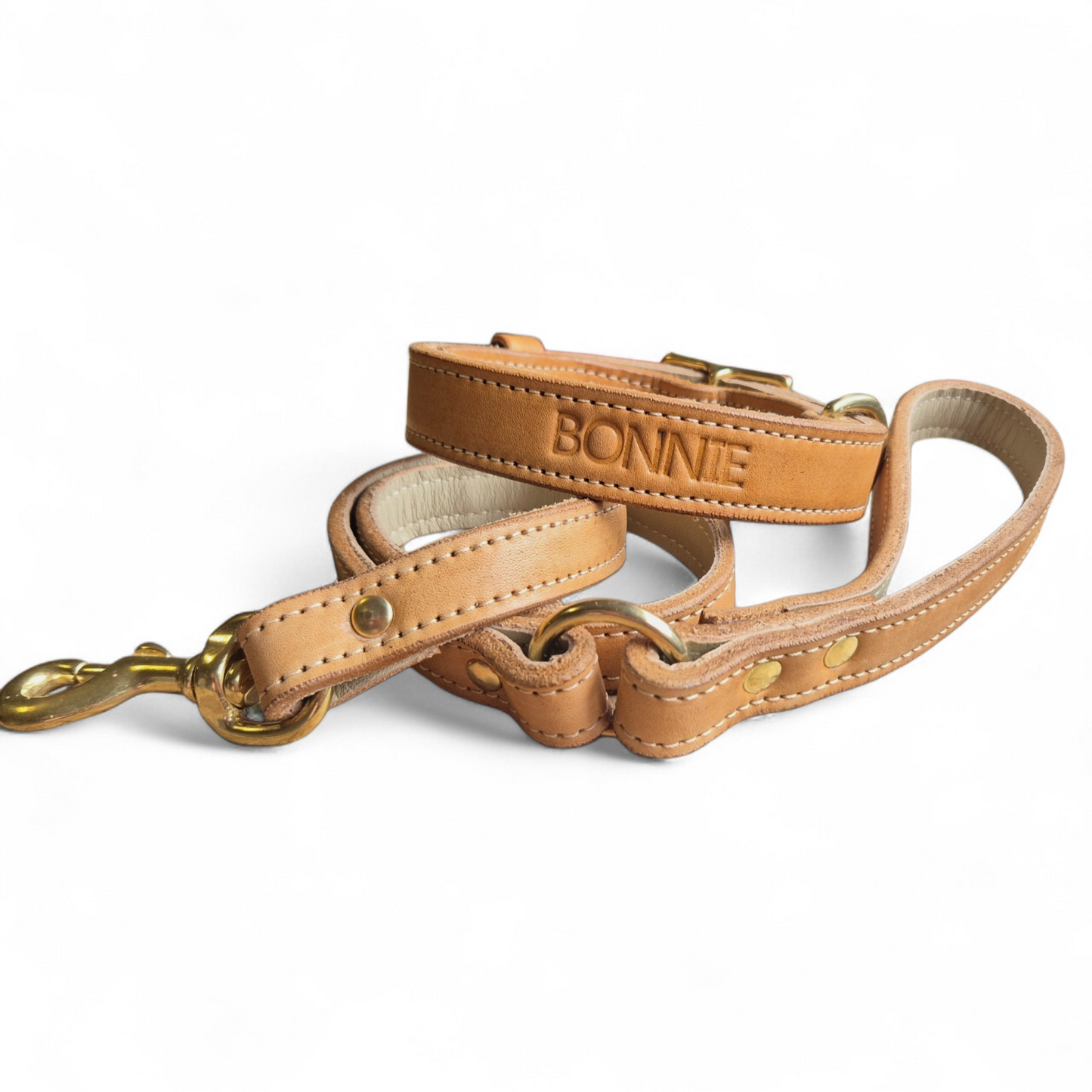 25mm Country Style Lined leather dog collar