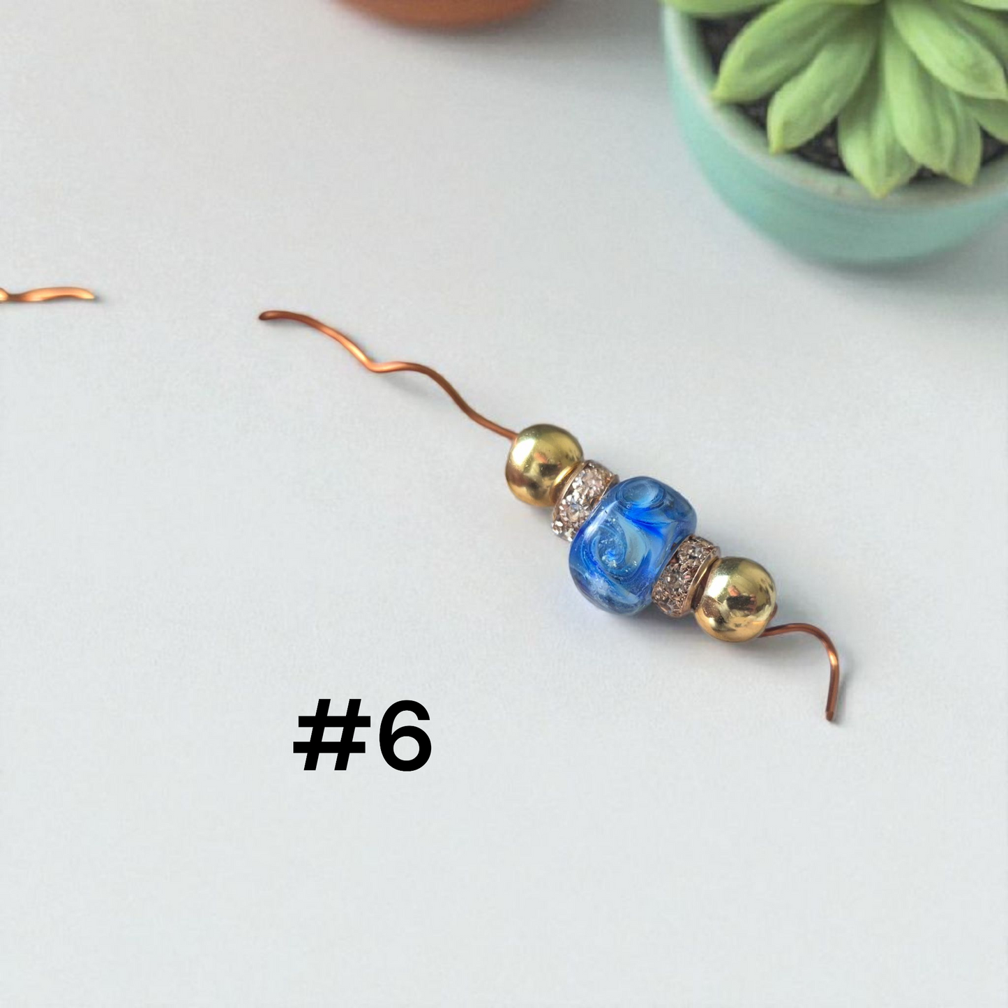 Handmade lampwork bead set braided show slip leads