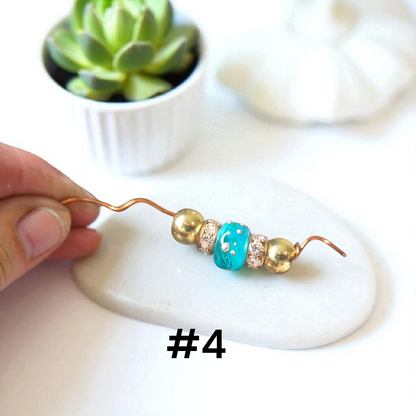 Handmade lampwork bead set braided show slip leads