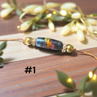 Handmade lampwork bead set braided show slip leads