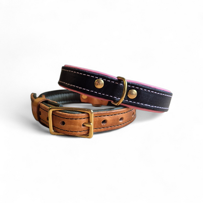 25mm Middle d ring leather dog collars