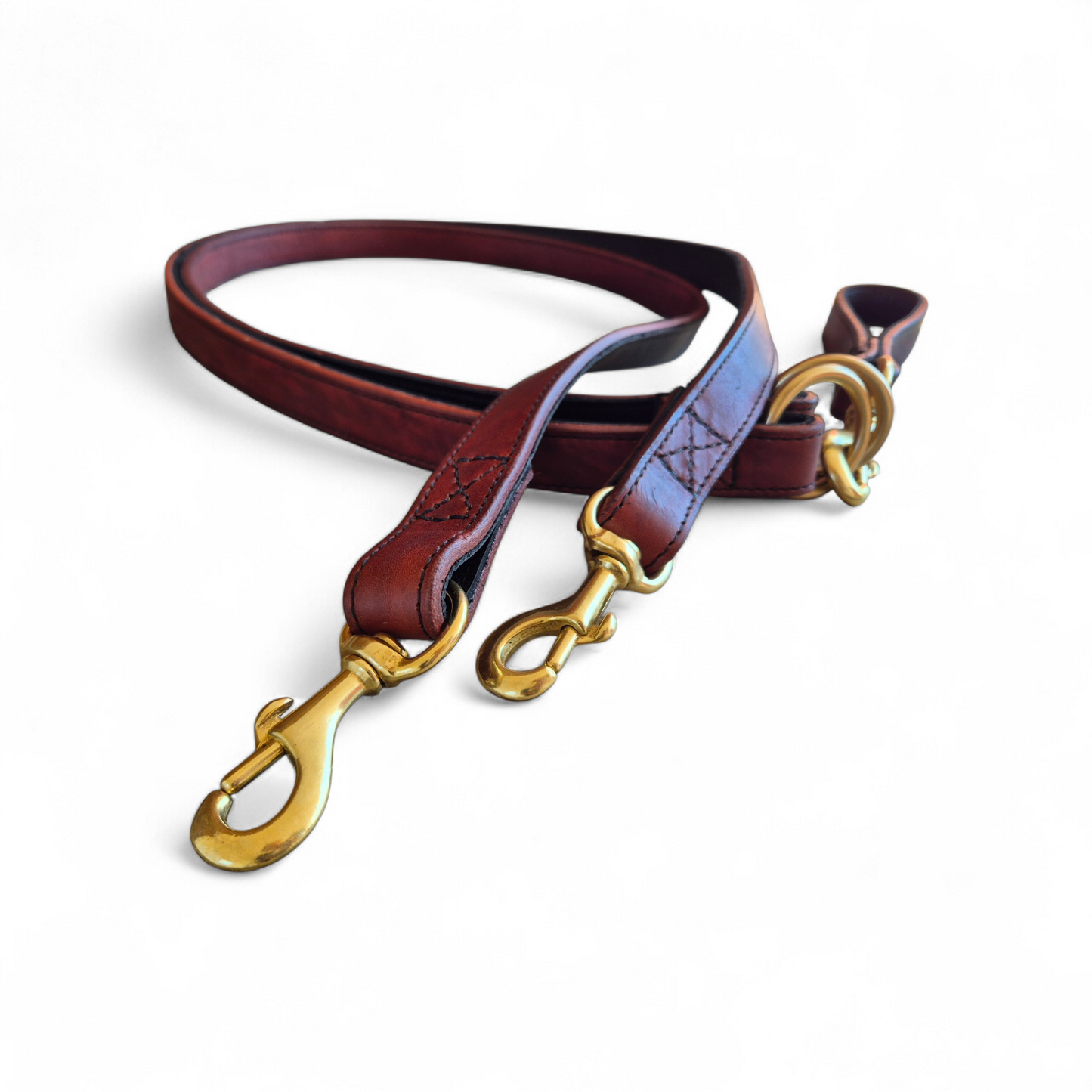 1 inch Wide Strong Leaded Double leash stitched and lined
